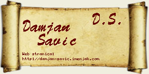 Damjan Savić vizit kartica